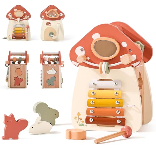 8 in 1 Wooden Activity Cube Toys for Baby Travel ...