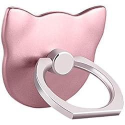 Gancho Para Sostener El Celular MuStone Soporte para Anillo de Dedo para teléfono Celular, Soporte Universal para teléfono, Soporte de Montaje para iPhone XS X 8 7 6 6S 5 5C 5S, Samsung Galaxy S9 S8 S7Edge S7 S6 Nota 8 5 (Oro Rosa)