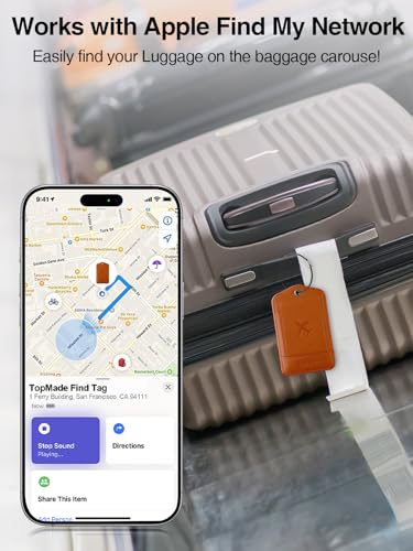 Image of TopMade Luggage Tags, Works with Apple Find My, Smart Suitcase Tag Tracker