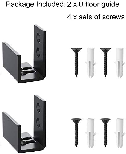 Winsoon 2 Pack Adjustable Floor Guide For Sliding Barn Door, Wall Mount Bottom Hardware System For Closet Bypass Doors Tv Stand Wardrobe #TOP5