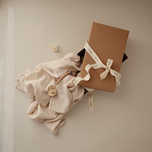 Image of mushie Muslin Baby Swaddle Blanket | 100% Organic Cotton (Fog)