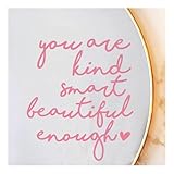 2 x Mirror Decal Vinyl, Car Mirror Decor, Mirror Sticker, Positive Affirmation Decor, Affirmation Stickers for Bathroom, for Kids, for Teens, Bathroom Decal, Set of 2 (Pink)