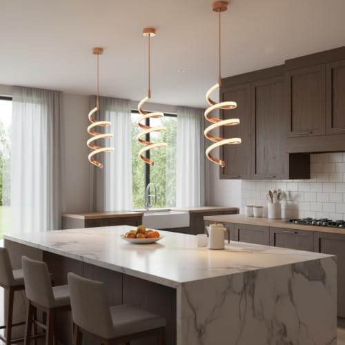Image of BrightLyt Adjustable Spring Style LED Hanging Lights for Living Room /Bedside, Pendant Lights for Ceiling of Kitchen Island, Hanging Lights for Home Decoration /Dining Area /Cafe (Pack of 1)