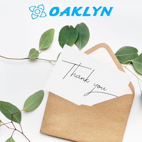 Image of Oaklyn 48 Pack Thank You Cards with Envelopes 4 inchx 5.25 inch for Weddings, Baby Shower, Birthday Parties, Business, and Graduation Thank You Cards Blank - Black and White
