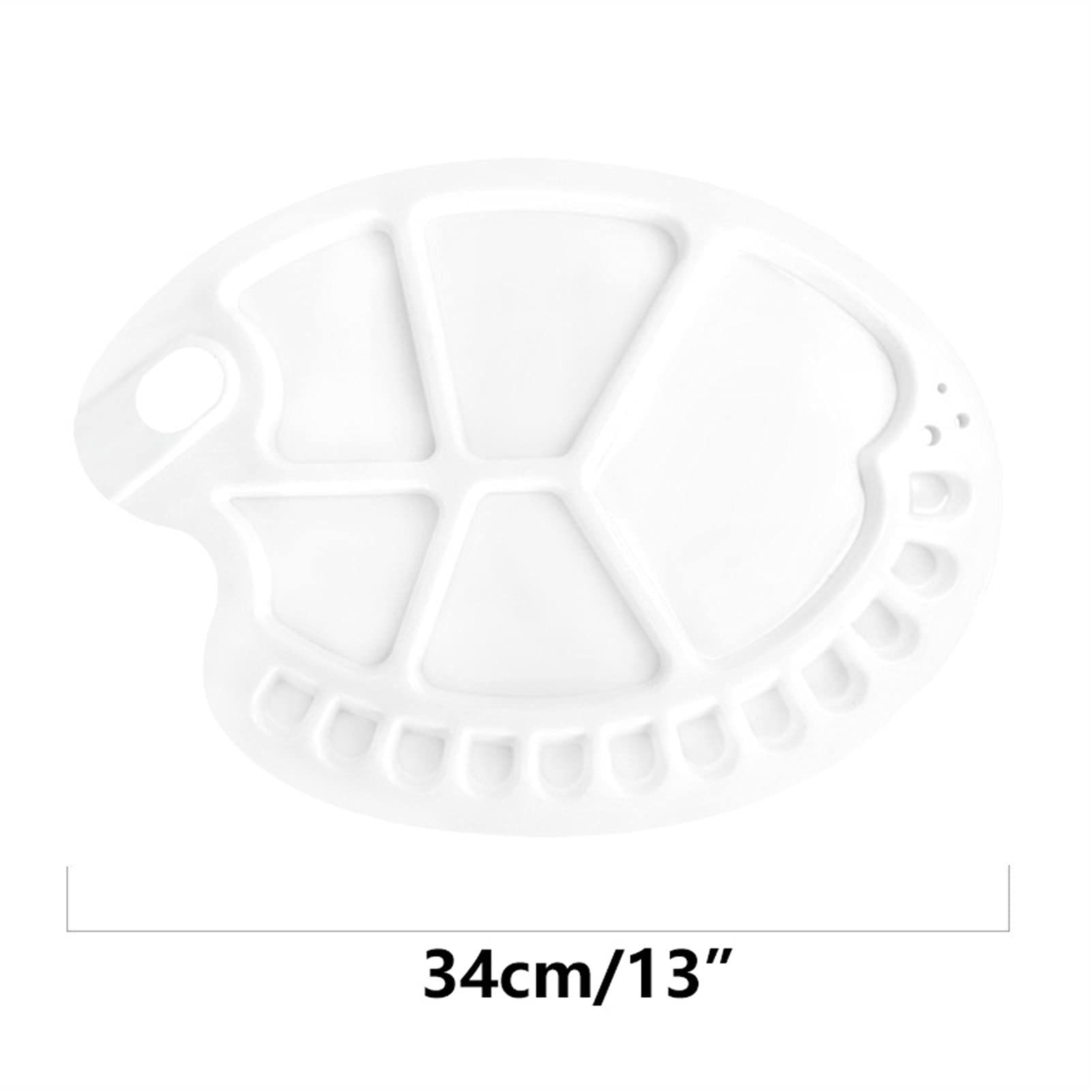 6pcs Paleta De Pintura con Orificio De Pulgar - Paleta De Pintura De Plástico Blanca For Pintura Acrílica, Bandejas De Pintura De Arte For Niños Y Adultos, Lavable