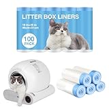 Cat Litter Bags 100 Pack, Thickened cat litter box liners, Leakproof Poop Bags & Waste Bags - Ultimate Odor Control and Leakproof Design,5 Rolls Drawstring Trash Bags for Automatic Litte(18x20inches)