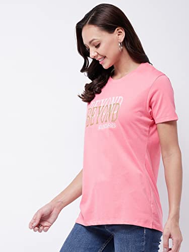 Image of Modeve Women Printed Cotton Blend Half Sleeve Round Neck T-Shirt for Summer