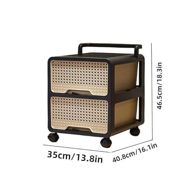 Multi-Layer Utility Cart with Drawers Slim Storage Cabinet Sofa Side Cabinet Storage Trolley for Living Room Decor-twI3RAH2