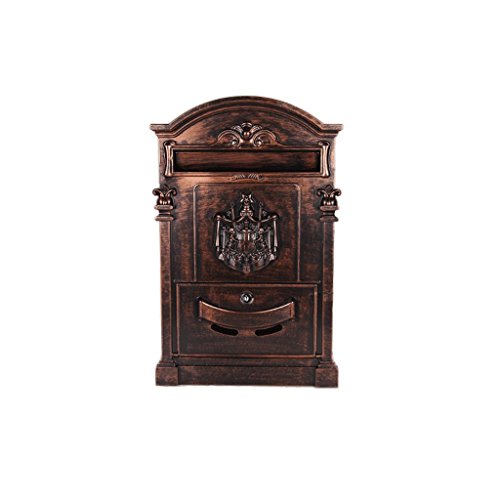 Preisvergleich Produktbild RLJJCS Schmiedeeisenbriefkastenstadtbriefkas... des europäischen Landhausbriefkastens im Freien mit Retro- Zeitungskasten des Verschlussbriefkastens Briefkasten