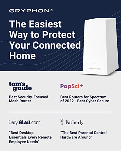 Gryphon Ax – Ultra-Fast Mesh Wifi 6 Parental Control Router – Advanced Content Filters And Next-Gen Firewall - 4.3 Gbps Across 3,000 Sq. Ft. Per Router For Multi-Device Households #TOP6