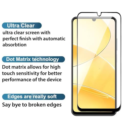 Image of DD SON Premium HD+ Tempered Glass Screen Protector Guard Compatible For Realme Narzo N63, Narzo N61, Narzo N53, C71, C63, C61, C53, C51, P4 Lite and Realme Note 50 (6.74 Inch) Edge to Edge Coverage With Easy installation kit for Smartphone