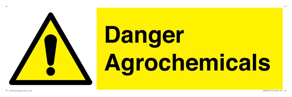 Danger Agrochemicals Sign - 450x150mm - L41
