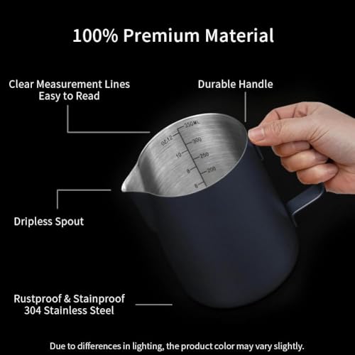 Image of watchget 12oz Milk Frothing Pitcher Stainless Steel Espresso Steaming Jug