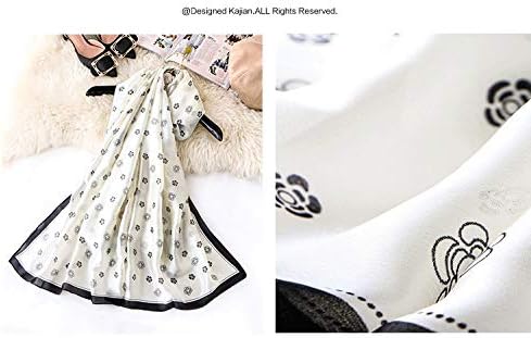 Silk Feeling Long Satin Scarf Fashion Beach Scarf Shawl Check Style Sunscreen Shawls Wraps-Lightweight Pattern - Image 4