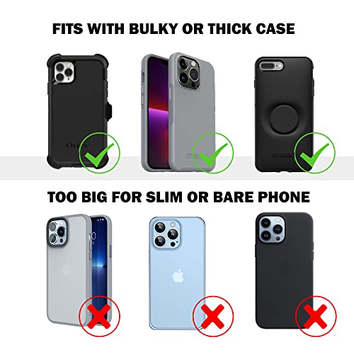 Perilogics PH15B673507 Nylon Cell Phone Holster Compatible With Iphone 16 Plus, 16 Pro Max, Iphone 15 Plus, 15 Pro Max, Iphone 14 Pro Max With Rugged Phone Case. Belt Clip Pouch thumb #6