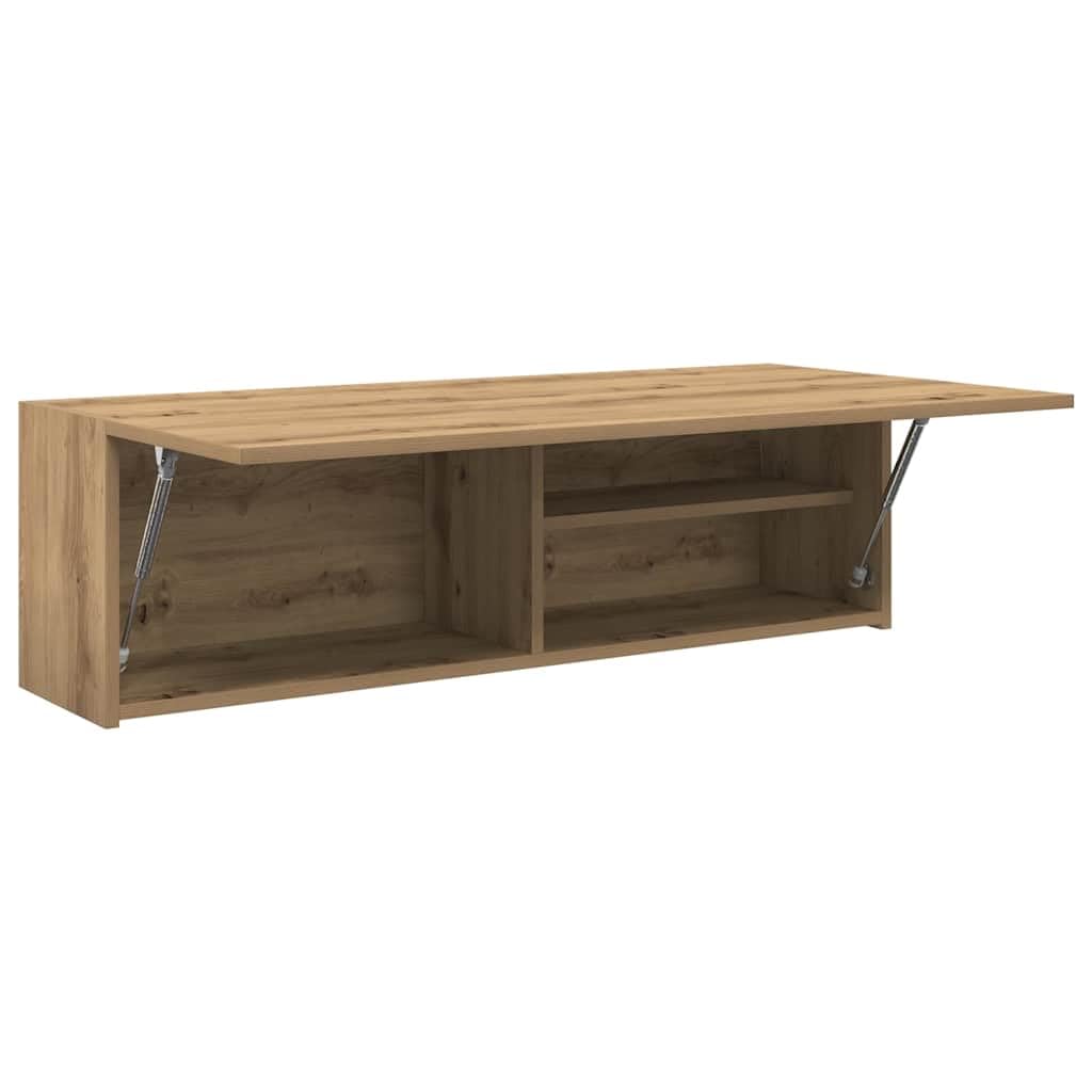 Floating Wall Cabinet, Modern Wood-Grain Wall-Mounted Storage Unit, Hanging Shelf Cabinet for Bathroom, Kitchen and Living Room (100 x 25 x 30 cm)
