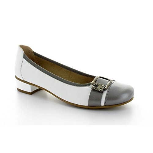 Ballerine Mergaux Blanc Acier pour marcher sans douleur avec style et élégance