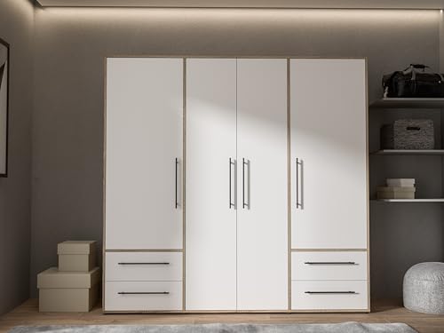 Armoire Jupiter 4 portes 4 tiroirs chêne Forte Möbel