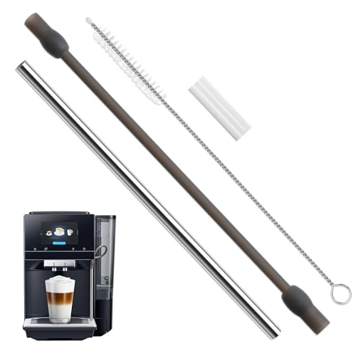 Fanxaolnes Kit de Remplacement Tuyau de Lait pour Machine à Café, Tuyau en Acier Inoxydable et Brosse de Nettoyage, Compatible avec les Systèmes de Mousse de Lait pour Cafetière