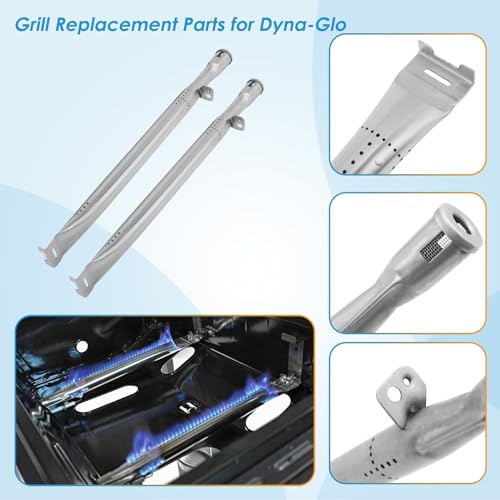 Image of Grill Replacement Parts for Dyna-Glo DGF350CSP DGF350CSP-D, Heat Plates Heat Shields and Burner Tubes for Dyna Glo Grill Replacement Parts 2-Burner DGF350CSP DGF350CSP-D Grills