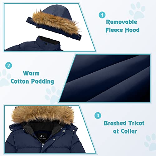 Image of FARVALUE Boy's Waterproof Winter Coat Mountain Snow Ski Fleece Jacket Thick Warm Detachable Hood Windproof Rain Coats