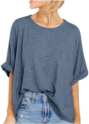 Women's Oversized T Shirts Loose Fit Tunic Tshirts Casual Summer Tops Short Sleeve Tees