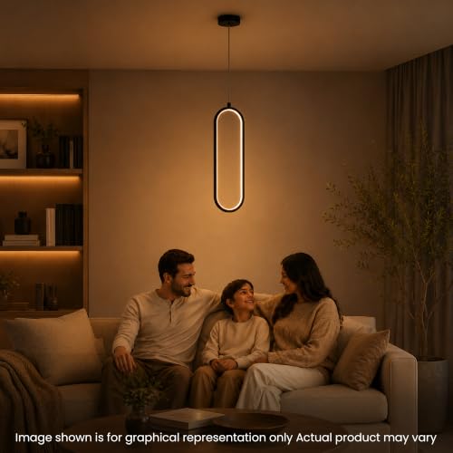 Image of Halonix Alpha Pendant Light for Ceiling | 3-in-1 Adjustable Color (Warm White, Natural White & Cool White) | Decorative Hanging Light | Chandelier | Fancy Ceiling Light for Living Room, Dining Area.