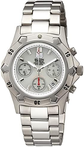 ELGIN Men's Watch Titanium Solar Chronograph Diver 200M Water