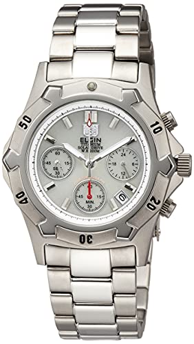 【新品電池】ELGIN ダイバー 200m シルバー デイト 腕時計 純正ベルト 新品電池】ELGIN ダイバー 200m シルバー デイト 腕時計 純正ベルト