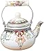 2L Emaille Teekanne Vintage Lose Blatt Tee Kaffeekanne Wasserkocher Emaillierter Stahl Vintage Style Teekanne