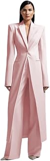 Women's Long 2 Piece Suit Jacket+Pants Slim Fit 1 Button High Street Luxury Womens Clothing Pant Set HZH17