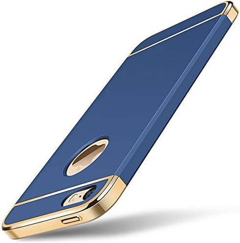 GoldKart Plastic *3-In-1 Dual Layer Thin Back Cover Case For Apple Iphone 5/5S/Se (Blue)
