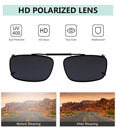 Eyekepper 3-Pack Clip-On Polarized Sunglasses 56 * 34Mm Grey/Brown/G15 Lens #TOP4