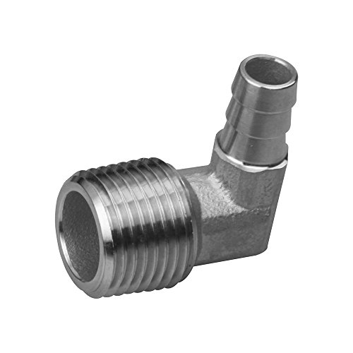 Home Brewing Barb Elbow Stainless Steel 1/2 Inch Mpt X 3/8 Inch Barb Pack Of 2 Pieces #TOP4