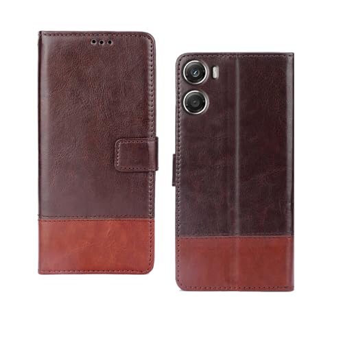 Image of amazon basics Moto G06 Power 5G Flip Cover | Card Pockets Wallet & Stand | Flip Cover for Moto G06 Power 5G (Coffee and Tan)