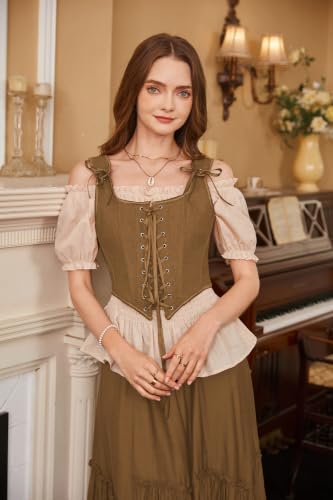 Image of Scarlet Darkness Women's Renaissance Corset Tops Lace Up Overbust Bustier