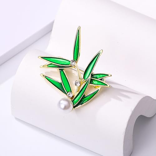 Image of Rhinestone Flower Brooch 18K Gold Plated Flower Floral Brooch Elegant Pearl Lapel Pin Costume Jewelry Thanksgiving Day Birthday Wedding Gifts for Mom Wife