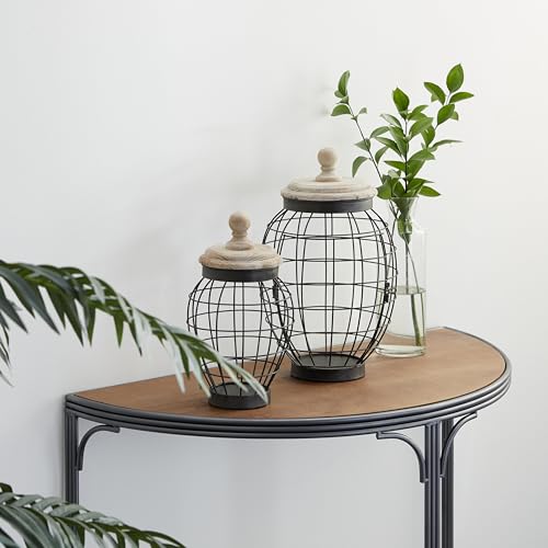 Deco 79 37883 Metal Living Room Decorative Jars Caged Style Decorative Container thumb #4