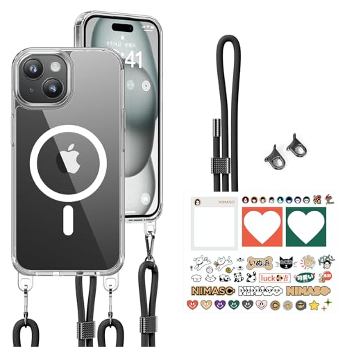 NIMASO iPhone 15 用 ケース ショルダーストラップ　クリア Amazon.co.jp: NIMASO iPhone 15 用 ケース ショルダー