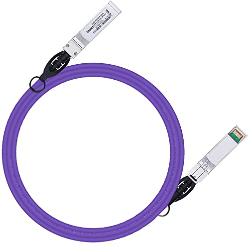 Image of ipolex Colored 10G SFP+ Twinax Cable, Direct Attach Copper(DAC) Passive Cable, 2m (6.56ft) in Purple, for Cisco SFP-H10GB-CU2M, Meraki, Ubiquit, Mikrotik, Intel, Fortinet, Netgear and More