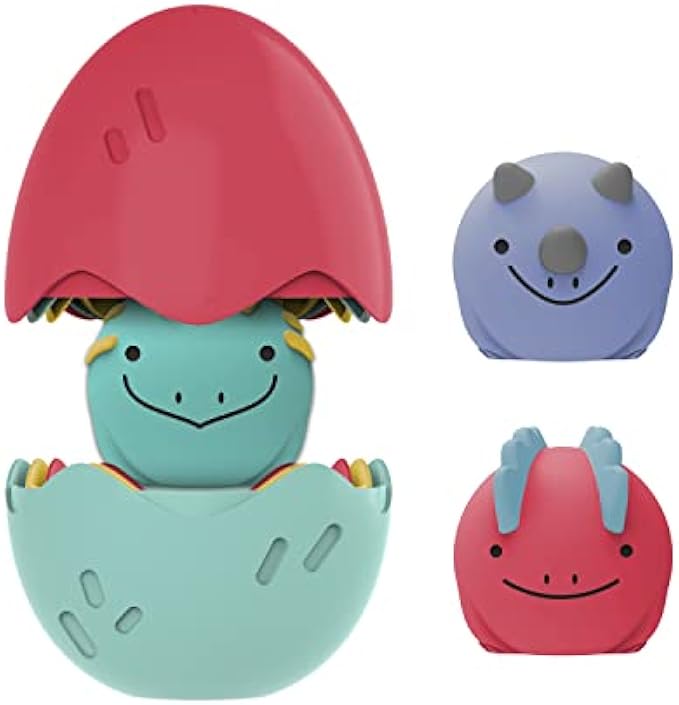 Dr. Brown's CleanUp Float & Hatch Dino Eggs Nesting Bath Toy, 6m+, BPA Free, Certified Plastic Neutral