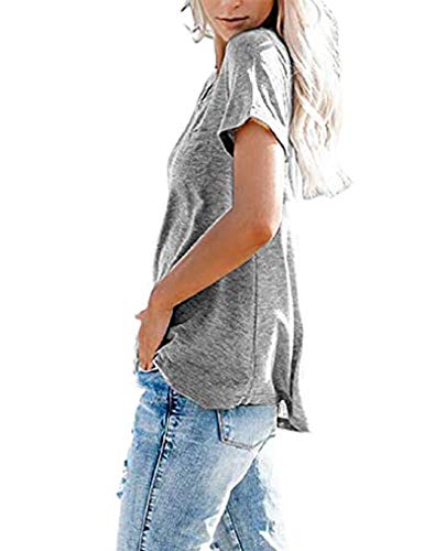Graphic Tees For Teens Girls Lips Print Shirt Short Sleeve T Shirt Blouse Tops Gray #TOP2