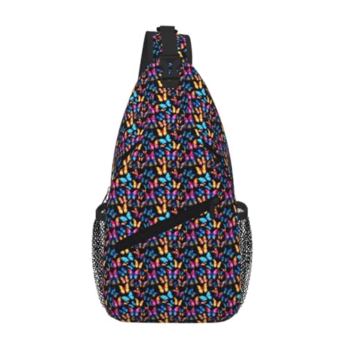 Bolsa de pecho cruzada de mariposas ideal para senderismo ligero y paseos urbanos