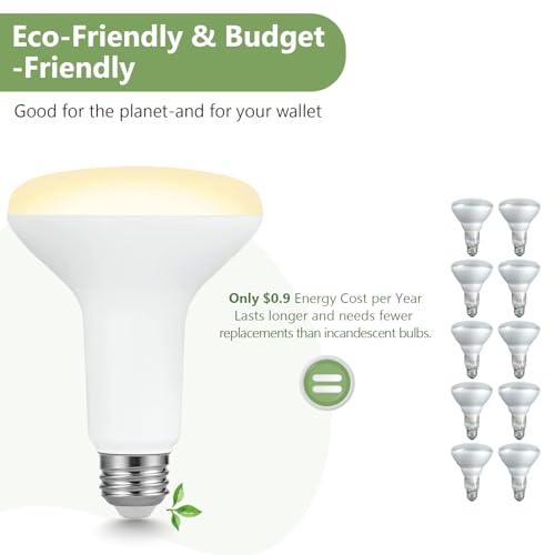 Image of Sigalux BR30 LED Light Bulbs, Dimmable Flood Lights for Recessed Cans, 65W Replacement, 2700K Soft White, 650LM Brightness, E26 Medium Base, 110 Degree Beam Angle, Indoor Ceiling Lighting, 12 Pack