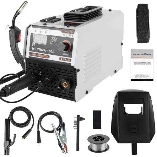 Máquina de Soldadura de Alambre Tubular Sin Gas, 3 en 1 Máquina de Soldadura Multiproceso, Con Máquina de Soldadura Doble Sin Gas de 1 kg MIG/MMA-160A, Para Profesionales y Bricolaje Doméstico