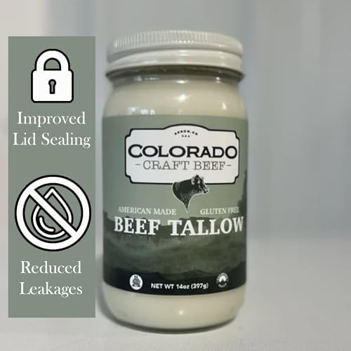 Colorado Craft Beef - 100% Pure Beef Tallow for Cooking, Pasture Raised, Gluten Free, No Sugar Added, Keto Friendly, 2 Pack (14oz each)