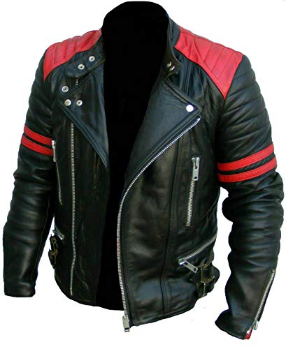 Image of Men's Motorcycle Vintage Cafe Racer Style Biker Quilted Leather Jackets