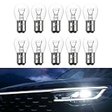 jokormo 10 PCS 1016 Car Brake Lights, 12V 21/5W BA15D High and Low Leg Dual Light Turn Signal Light, Super Bright Light Tail Light Replacement, Applies To Most Cars (Transparent)