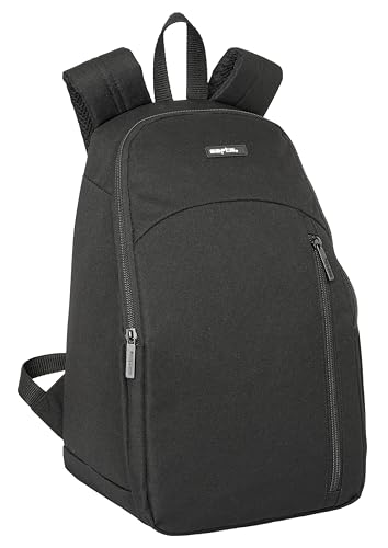 Safta   Mochila Nevera Waterproof, Nevera para Frío y Calor, Nevera Fácil de Transportar, Nevera Impermeable, Nevera para Excursión, 23x18x36 cm, Color Negro