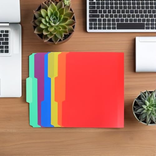Dossiers en plastique avec onglets pour un rangement de bureau optimisé